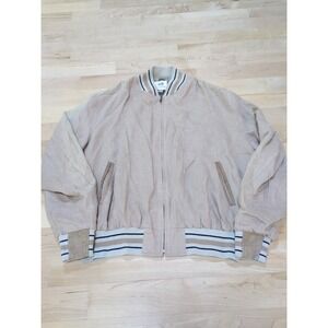 Maus &‎ Hoffman Linen Bomber Jacket Full Zip Men's XXL Tan Beige